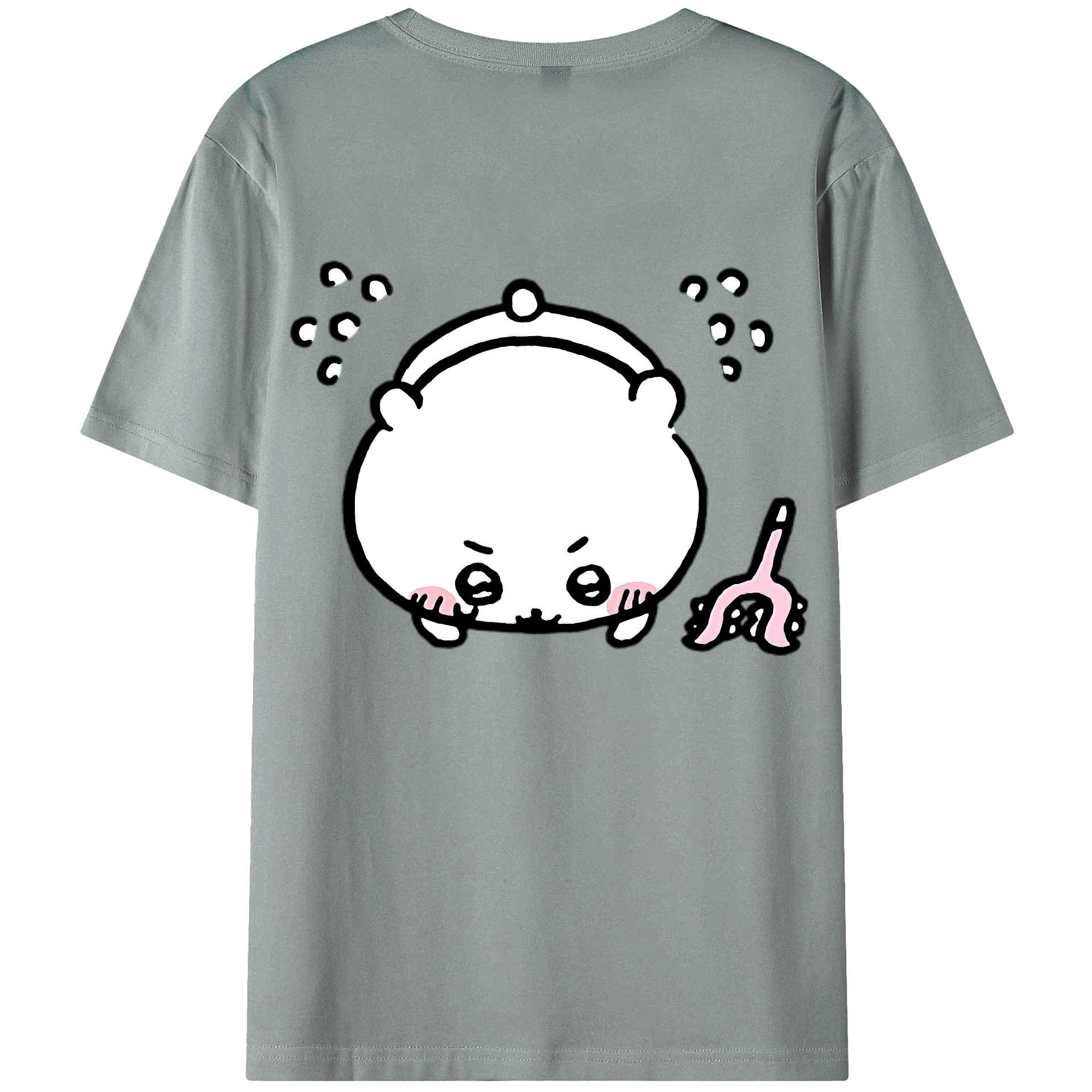 （画像用） ちいかわ ちいかわ Chii-kawa chiikawa 綿100％ メンズ半袖Tシャツ（バックプリント） 通気性